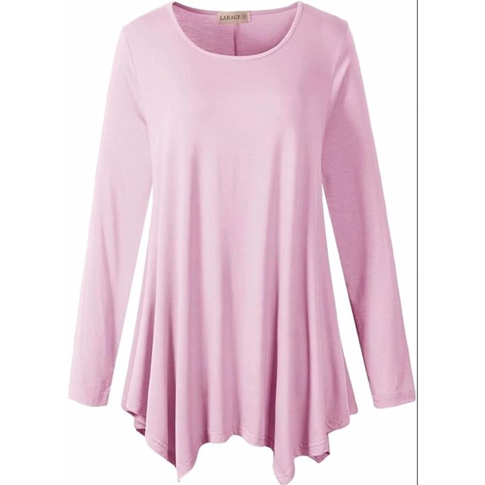 Larace 3/4 Sleeve Crew Neck Tunic for Women Pink 2XL NIP